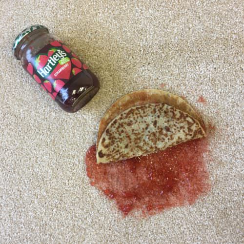 pancake on carpet