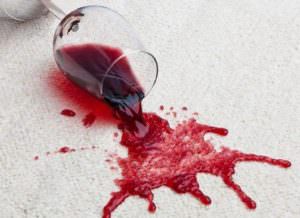 spilt red wine glass