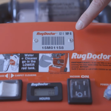 rug doctor machine showing machine number