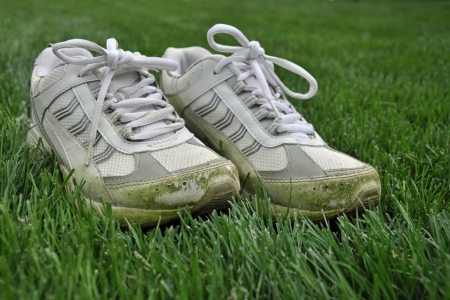 Trainers on grass