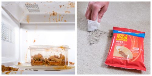 Exploded Food in Microwave and Wipes