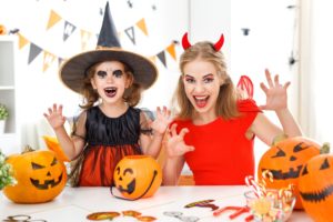 Mum and Daughter at Halloween