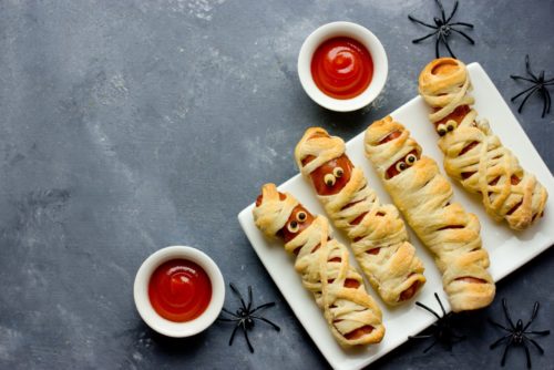 Halloween Sausage Mummies