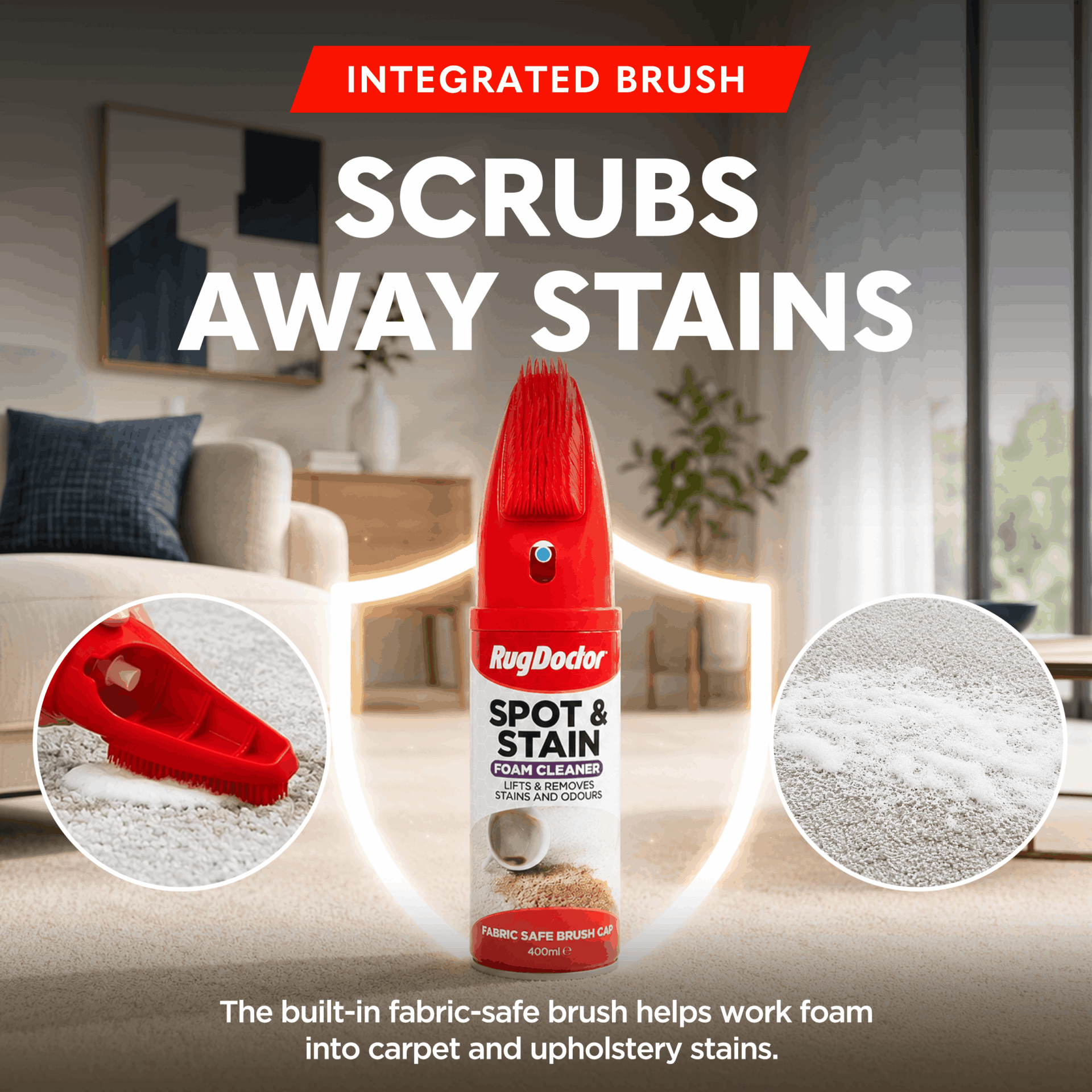 Rug Doctor Spot and Stain Foam Cleaner with Integrated Brush - Image 4